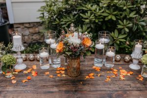 Antiqued Bridal Bouquet Vase Taking the Helm