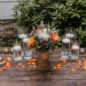 Antiqued Bridal Bouquet Vase Taking the Helm