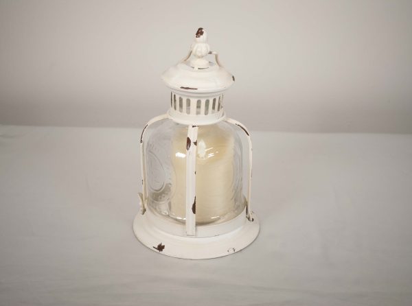 Antique White Metal Lantern