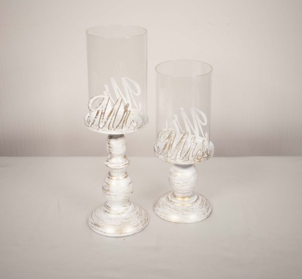 Mr. & Mrs. Hurricane Pillar Candle Set