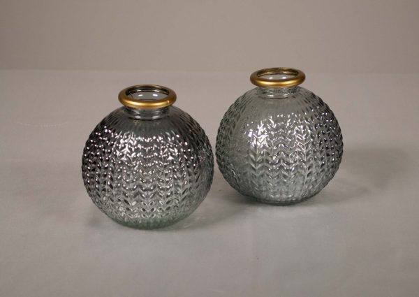 Textured Round Bud Vase